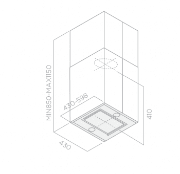 ELICA KUADRA ISLAND IX/A/60 CAMPANA ISLA INOX 43X60CM 496M3/H - 3