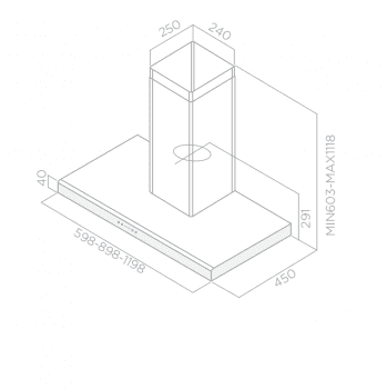 ELICA MOON IX/A/90 CAMPANA INOX 90CM 691M3/H - 3
