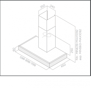 ELICA SPOT PLUS IX/A/90 CAMPANA INOX 90CM 625M3/H - 3
