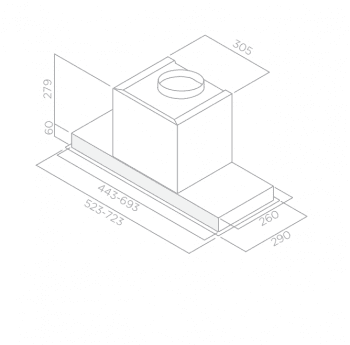 ELICA HIDDEN IXGL/A/90 CAMPANA ENCASTRE INOX CRISTAL BLANCO 90CM 600M3/H - 2