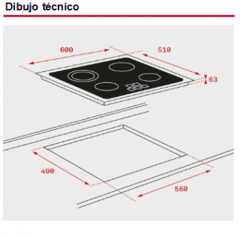 TEKA  TZ PRO 6320 VITROCERAMICA 3 ZONAS MAX 27CM BISEL FRONTAL - 2