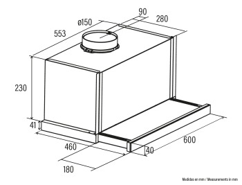 CATA TF 7600 X CAMPANA EXTRAIBLE INOX 60CM 820M3/H A - 2
