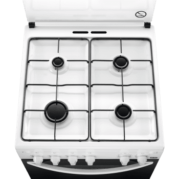 Cocina a Gas Zanussi ZCG61281WA Blanca de 85 x 60 cm con 4 quemadores gas butano y Horno de Gas con Grill Clase A - 3