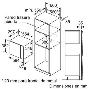 Microondas Bosch BEL523MS0 Integrable Inox 20 l 800 W Grill | Recetas Gourmet | Serie 4 | - 7