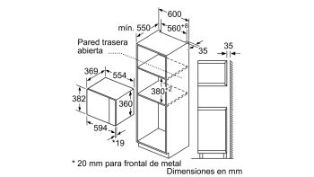 BOSCH BEL554MS0 MICROONDAS INOX CRISTAL NEGRO GRILL 25L - 3