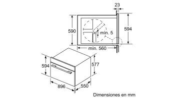 Horno 90cm Multifunción Bosch VBD5780S0 Pirolítico 112L | 10 Funciones | Cristal Negro | A+ - 2