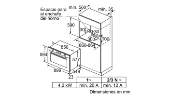 Horno 90cm Multifunción Bosch VBD5780S0 Pirolítico 112L | 10 Funciones | Cristal Negro | A+ - 3