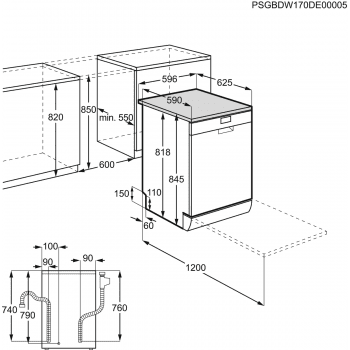 Lavavajillas AEG FFB52601ZM de 60cm con tecnología AirDry | INOX 13 Servicios | Silencioso 47dB con gran ahorro energético A++ - 5