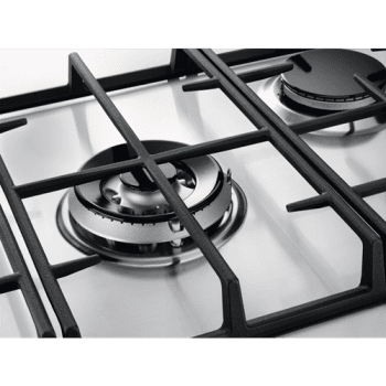 Placa de Gas Zanussi ZGH76524XS Inox de 75 cm con 5 quemadores (1 Wok) Termopar Parrillas de hierro fundido - 5
