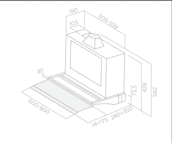 ELICA GLIDE IX/A/90 CAMPANA ENCASTRE INOX CRISTAL 90CM 581M3/H - 4