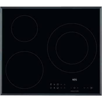 Placa de Inducción AEG IKB63302FB de 60 cm con 3 zonas Max 28 cm y 5.2 kW PowerBoost y Hob2Hood