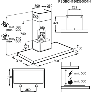 Campana de pared Zanussi ZHC75X Inox de 70 cm con 3 velocidades a 360 m³/h Clase E - 4