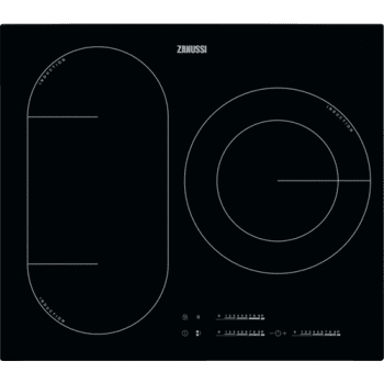 Placa de Inducción Zanussi ZIL6370CB de 60 cm con 3 Zonas Power 1 doble de 28 cm Función Pausa Anclaje Easy-fix sin marco