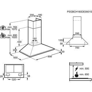 Campana de pared Zanussi ZHC92462XA Inox de 90 cm con 3 velocidades a 420 m³/h Clase D - 5