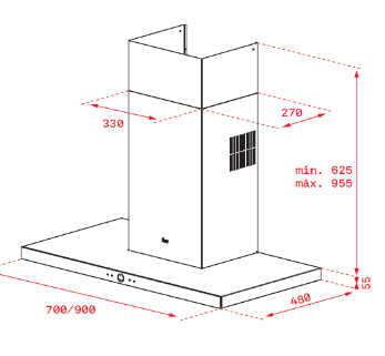 TEKA DPS 986 CAMPANA INOX 90CM 722M3/H A+ ECOPOWER - 2