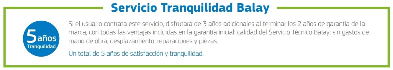 Garantía Balay ampliable hasta 5 años