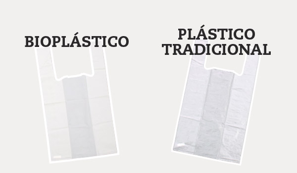 Bolsas reutilizables de bioplástico vs plástico tradicional