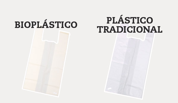 Bolsas de un solo uso de bioplástico vs plástico tradicional