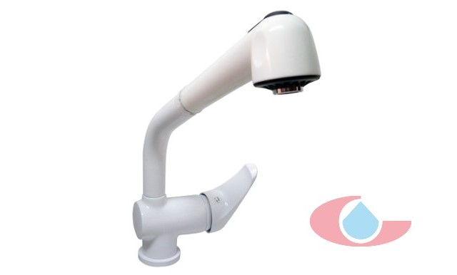 Monomando fregadera extensible blanco mate