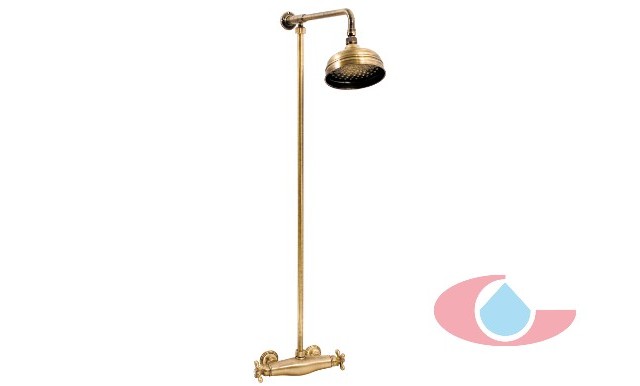conjunto ducha termostático bronce