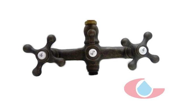 conjunto ducha en bronce artesanal....