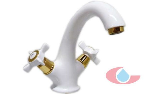lavabo trento blanco oro