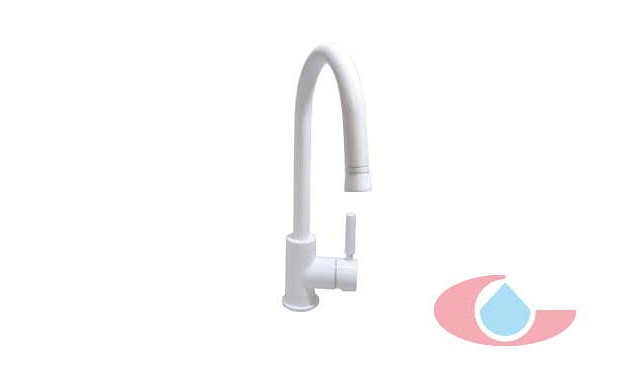 monomando de fregadera extensible veral blanco mate