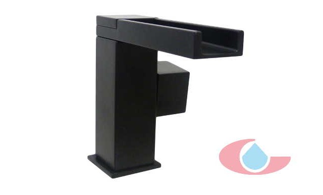 monomando de lavabo cascada gaudi negro mate
