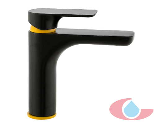 monomando de lavabo moncayo negro amarillo