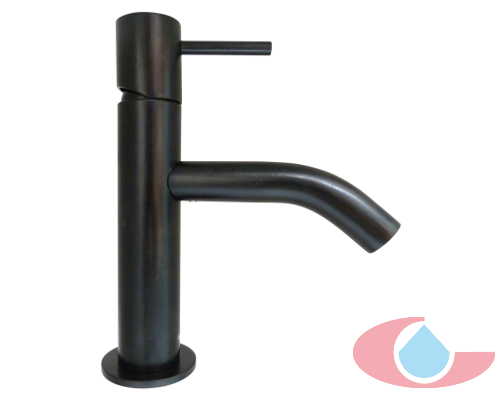 monomando lavabo veral caño curvo negro