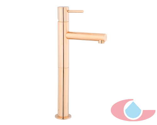 monomando lavabo Alto veral oro rosa