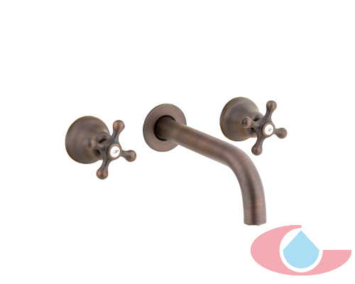 Batería lavabo mural epoca bronce Veneciano