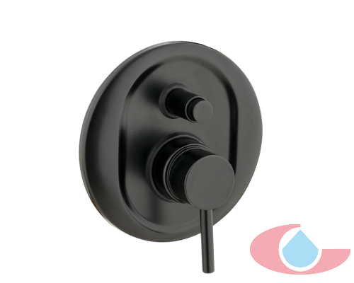 Monomando baño-ducha de empotrar negro mate