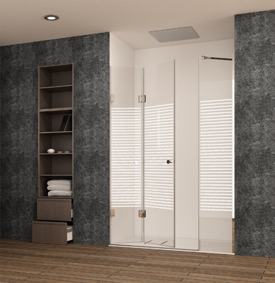 Dise&ntilde;o de mampara standard con puertas abatibles