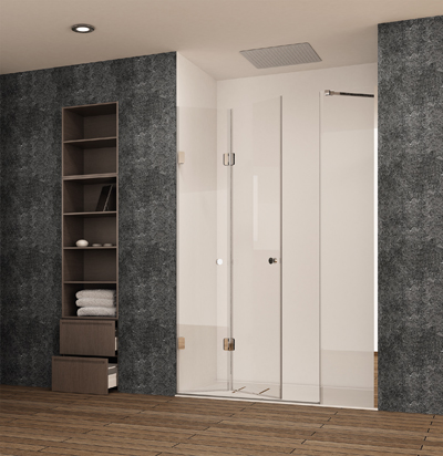 Mampara de vidrio extraclaro con sistema antical