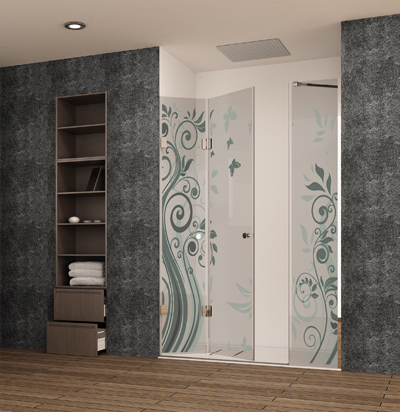 Mampara para ducha de puertas plegables