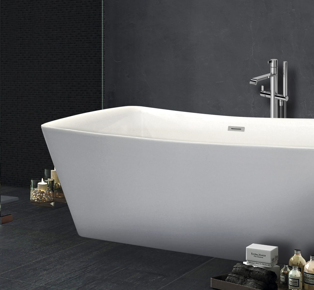 Minimal bathroom design, 3d illustration