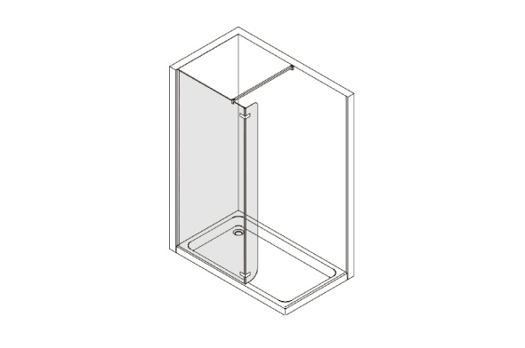 Frontal fixed de 70 cm. + porte abattable 180º de 25 cm. (à gauche)