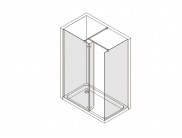 Frontal fixed de 80 cm. + porte abattable 180º de 25 cm. (à gauche)
