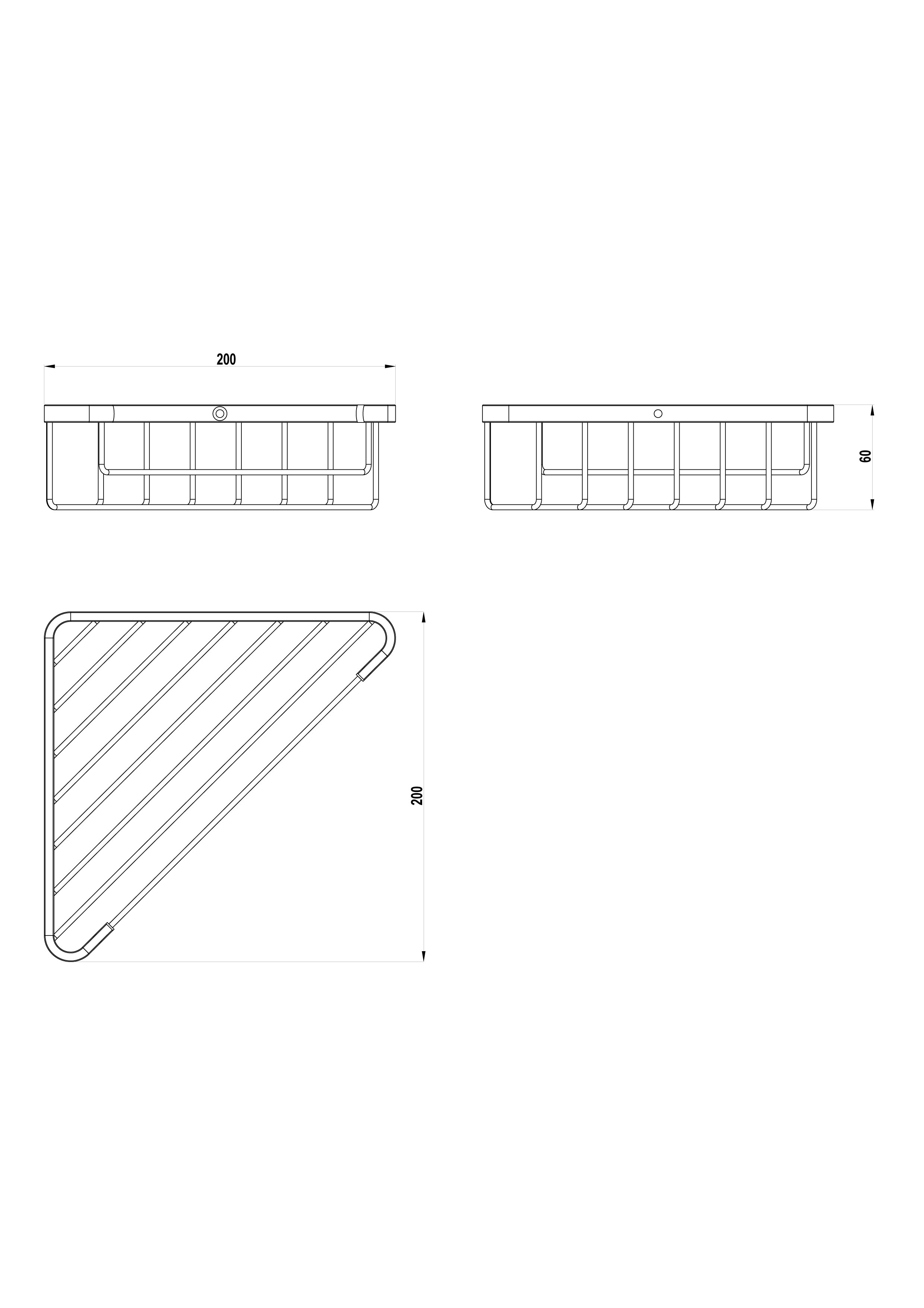 Étagère d´angle grille de 20 x 20 cm.