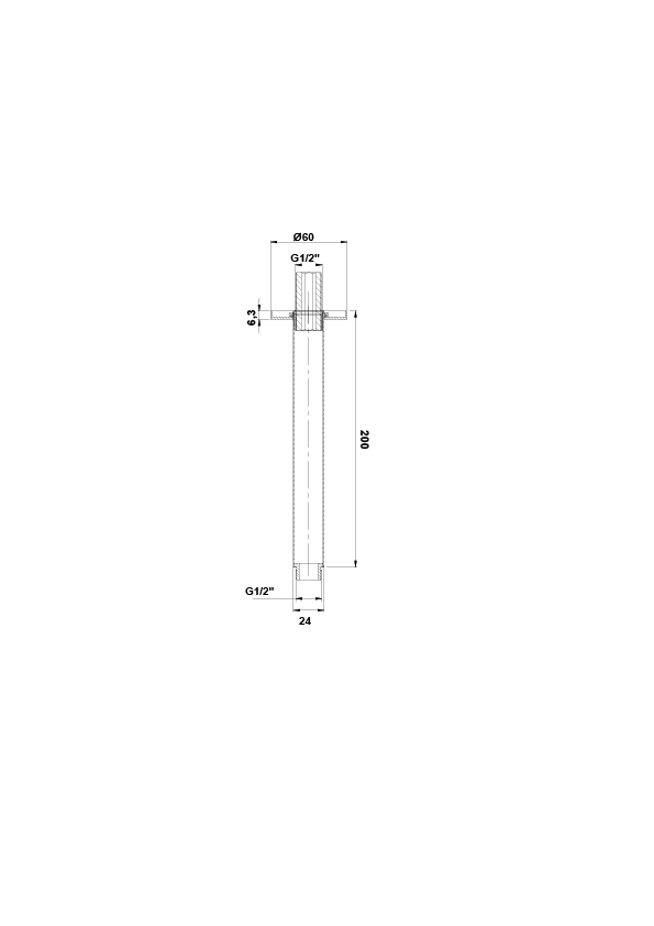 Bras rectangulaire pour pommeau de douche