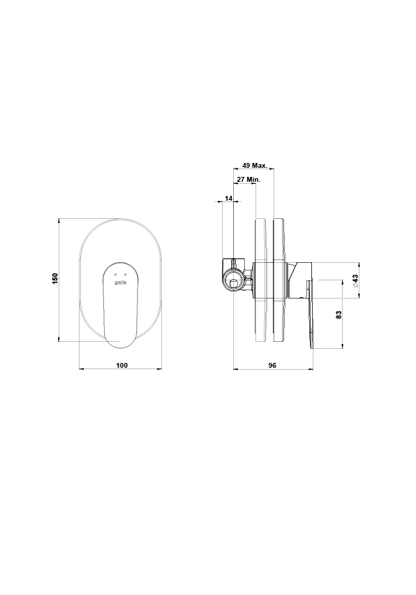 Mitigeur encastré pour douche
