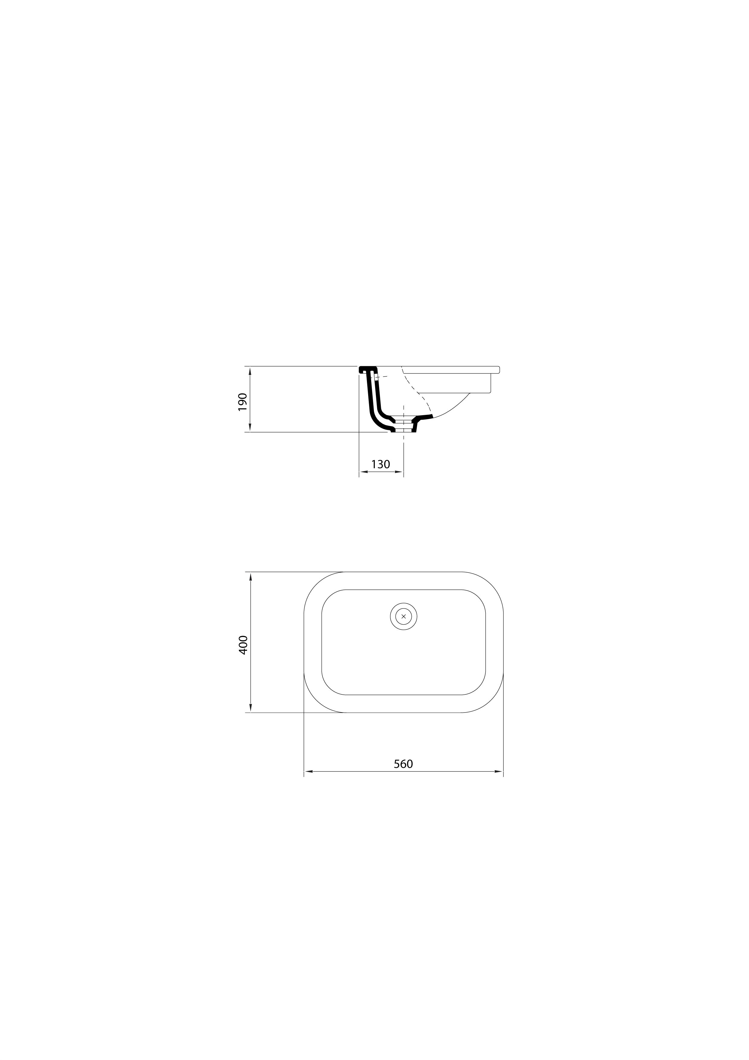 Lavabo 56x40 cm.