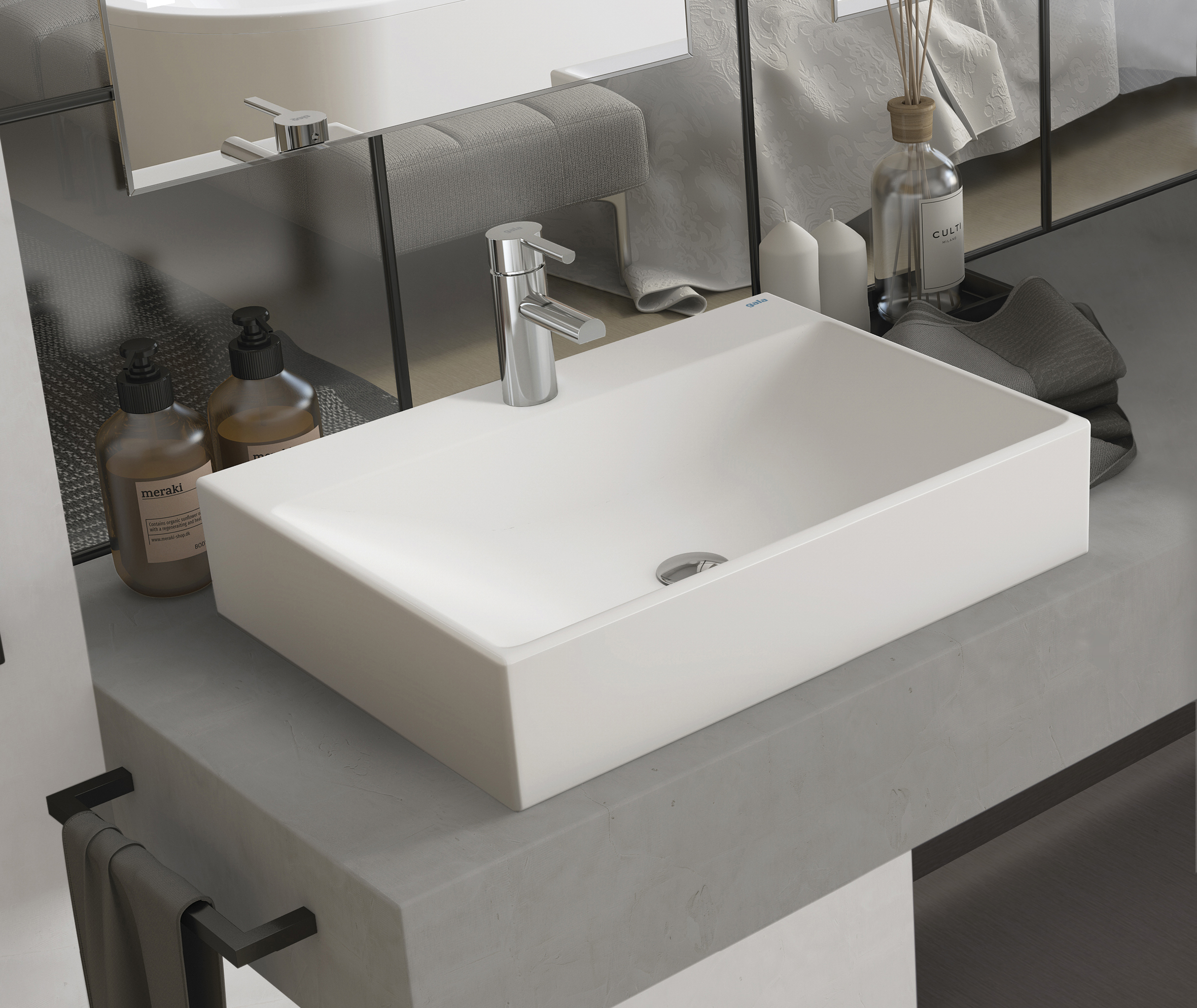 Lavabo de sobre-encimera 60x45 cm.