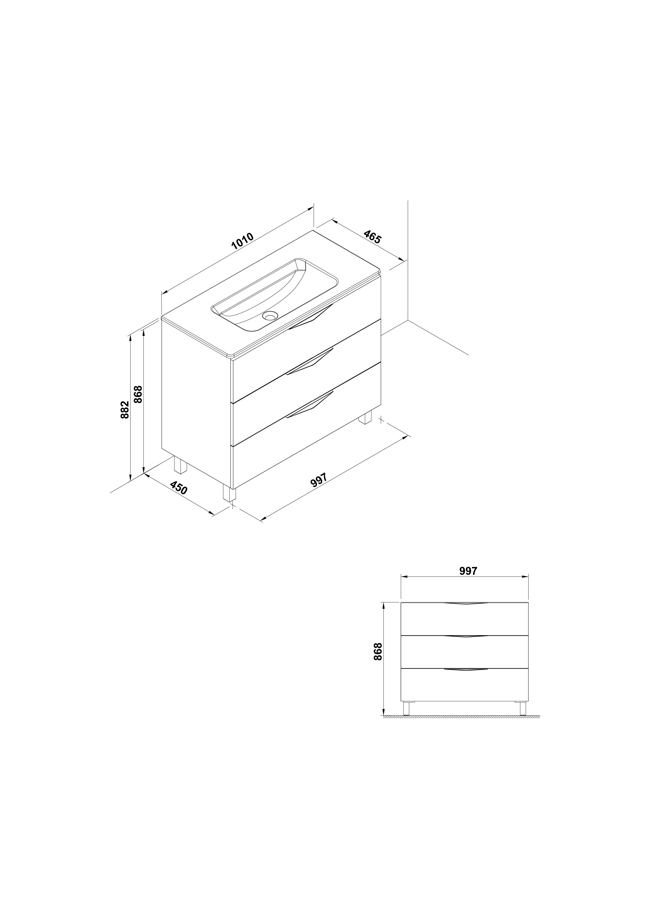 Ensemble Ágata 100 cm. (lavabo Emma)