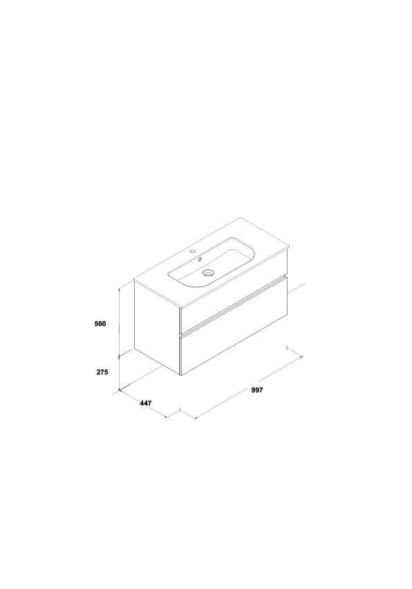 Conjunto Jade 100 cm. (lavabo Mid)
