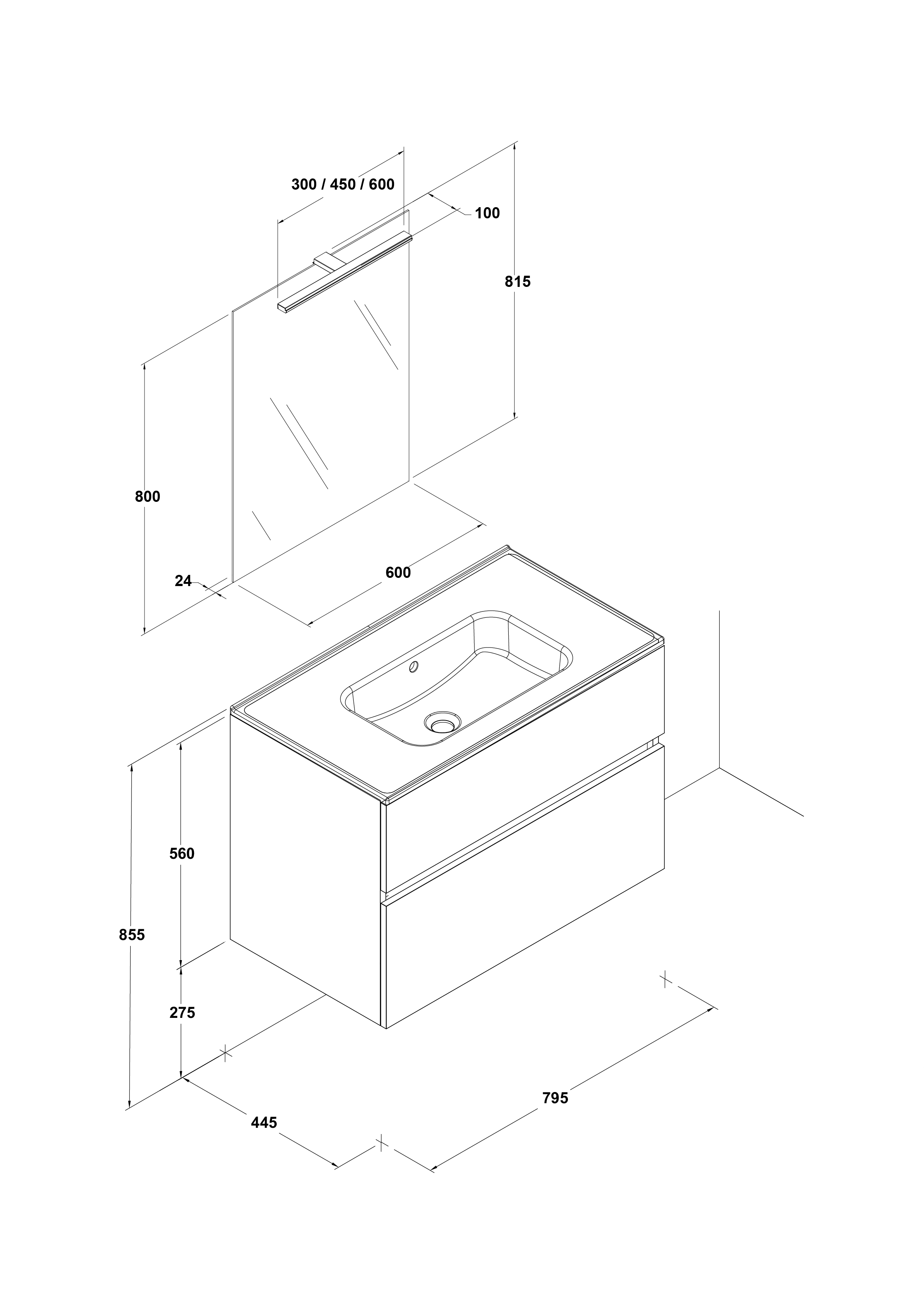 Pack Jade 80 cm. (lavabo Smile)