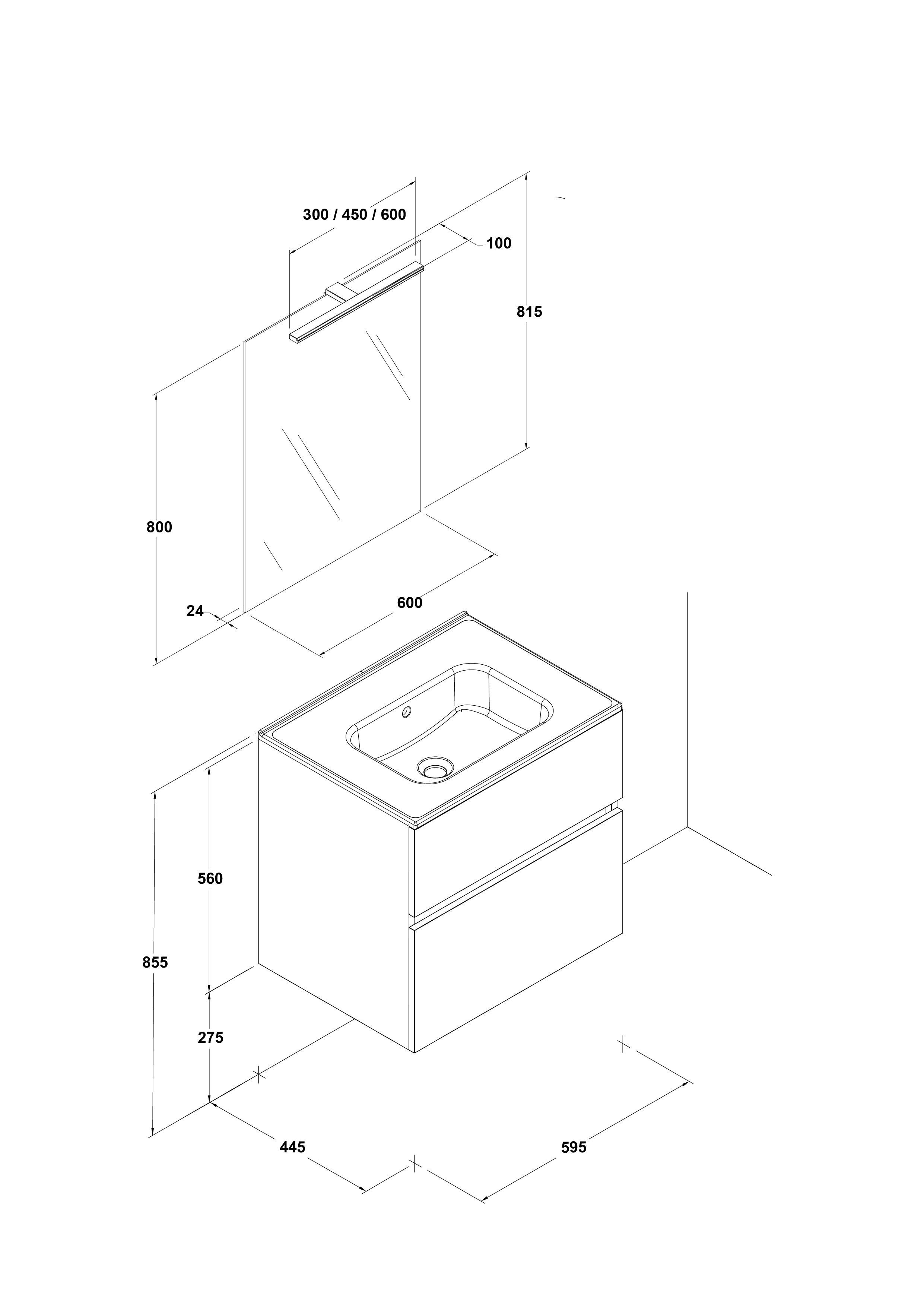 Pack Jade 60 cm. (lavabo Smile)