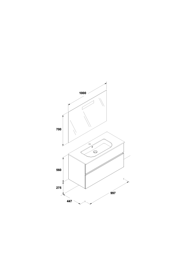 Pack Jade 100 cm. (lavabo Mid)
