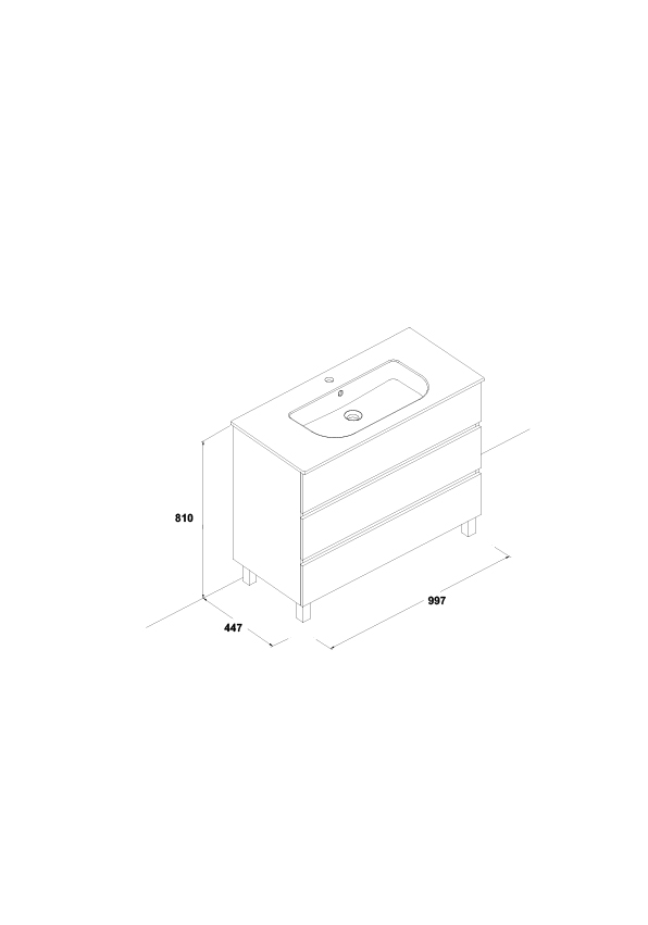 Conjunto Jade 100 cm. (lavabo Mid)